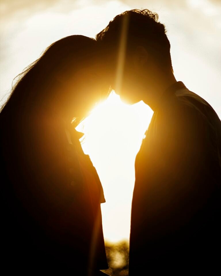 silhouette photography of couple