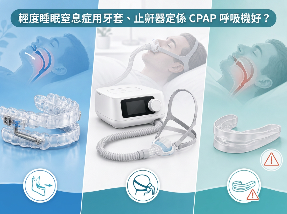 輕度睡眠窒息症用牙套、止鼾器定係 CPAP 呼吸機好？